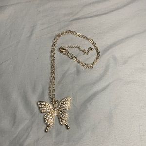 Diamond butterfly necklace!